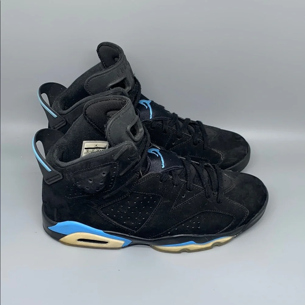 Jordan 6 Retro UNC Black Basketball Shoes‎ 384664-006 Men's Sz 10 EU 44